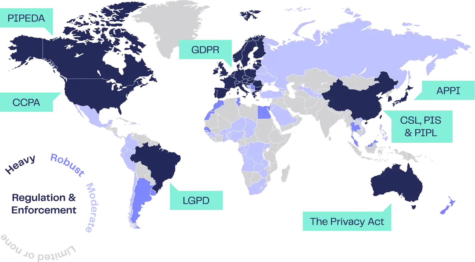 部分国家和地区的数据隐私法规