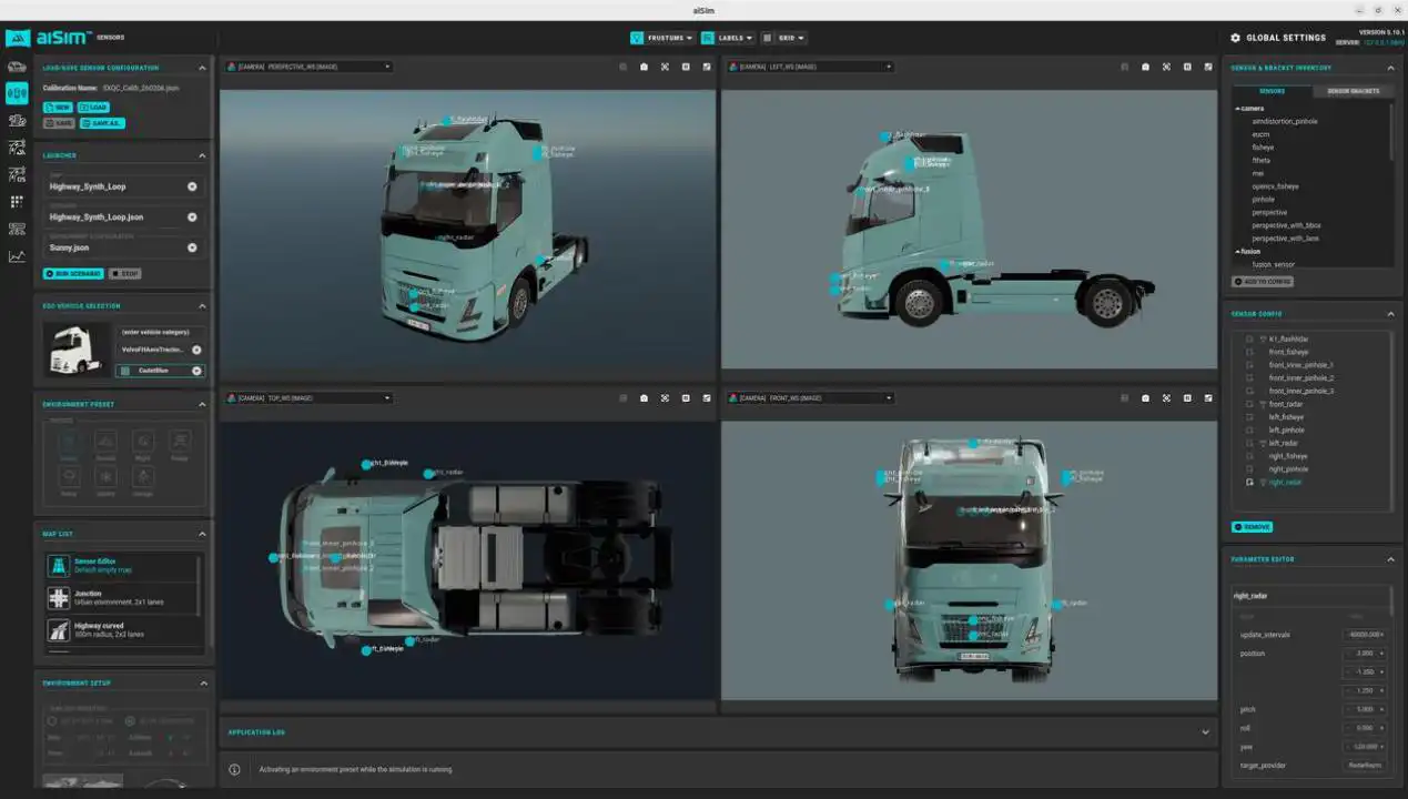aiSim操作页面-商用车adas研发