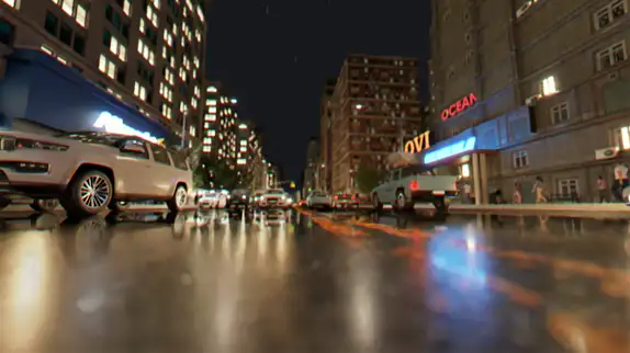 夜晚效果下aiSim渲染效果