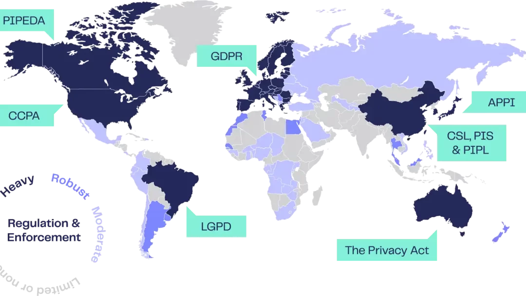 部分国家和地区的数据隐私法规